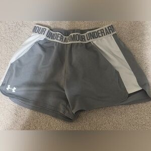 Under Armour Women's Athletic Shorts in Gray and White
